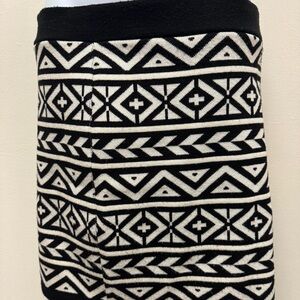Black and White Geometric Pattern Skirt